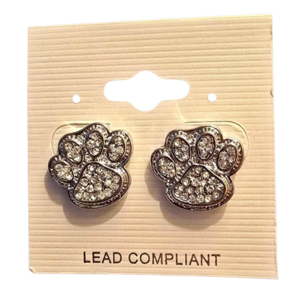 Rhinestone Stud Earrings Pick- Dolphin Star Crab Bow Paw Dragonfly Giraffe NWT - Picture 2 of 9